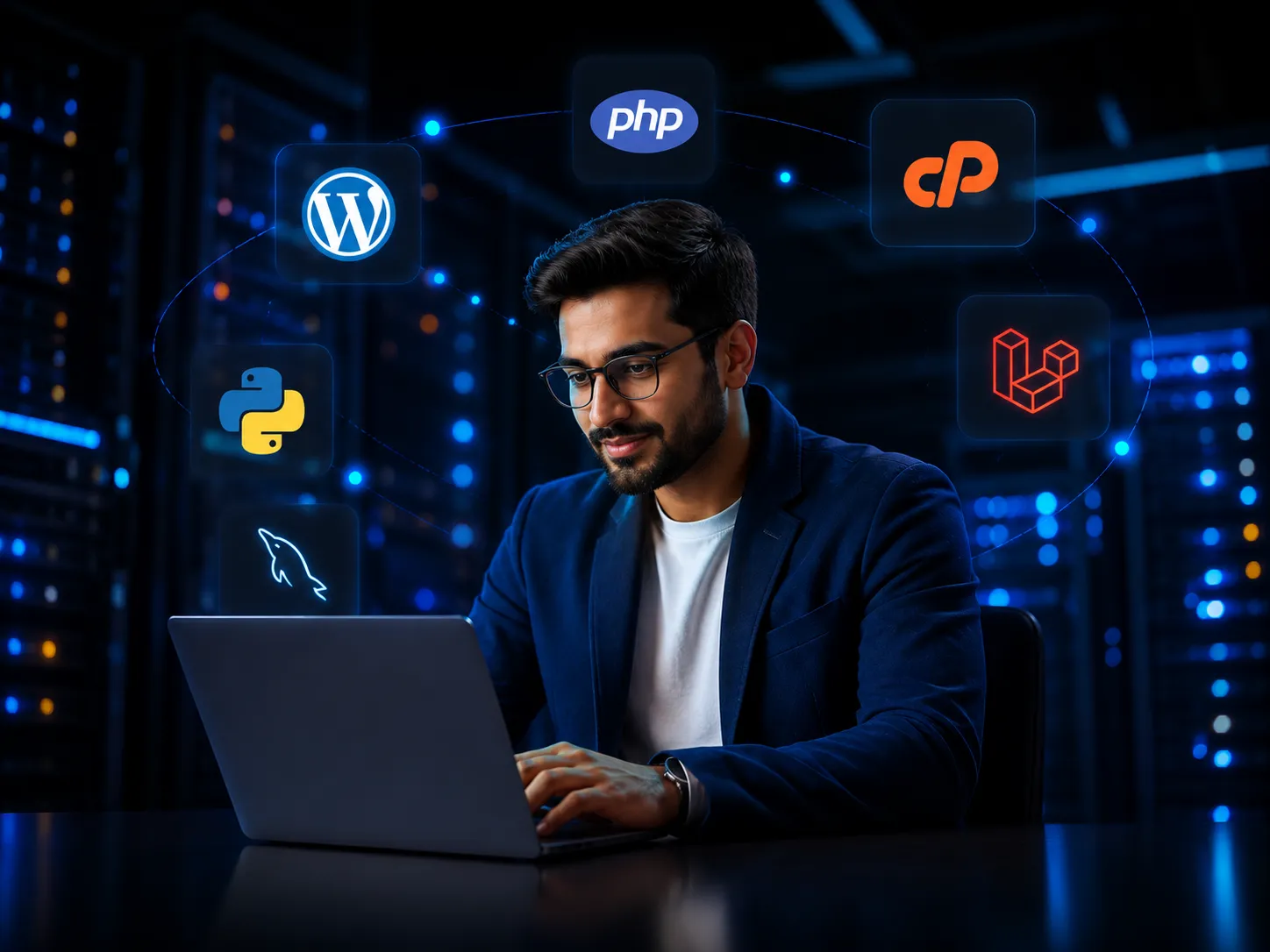 Web development — senior developer desk workspace