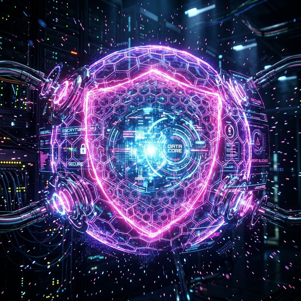 Cybersecurity — digital defense visualization